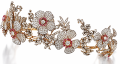 (1995) Diamond and Ruby Floral Tiara; Wedding gift from her in-laws
